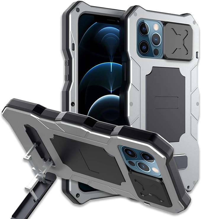 Vazico Armor Case for iPhone 13 Pro Max 12 12 Pro 12 Pro Max Metal Case Heavy Duty Body Drop Protection Shockproof Cover