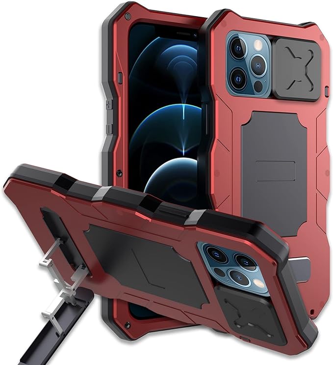 Vazico Armor Case for iPhone 13 Pro Max 12 12 Pro 12 Pro Max Metal Case Heavy Duty Body Drop Protection Shockproof Cover