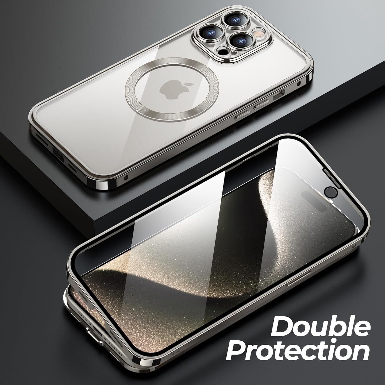 iPhone - Dual Magnetic Metal Body Magsafe Glass Case