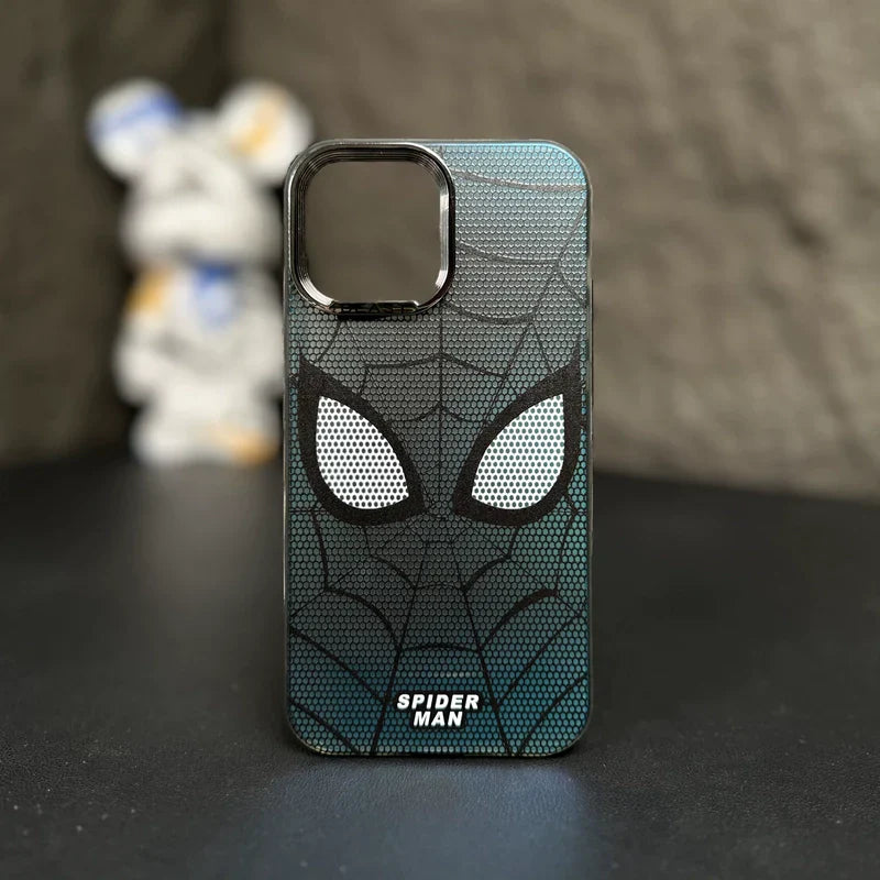 Vazico Premium iPhone 14 Pro Max Case - Silver Electroplated Shell with Spiderman Mask Design for iPhone 15, 13 Pro, XR, XS, and 12: High-End, Anti-Fall, Creative Protective Cover