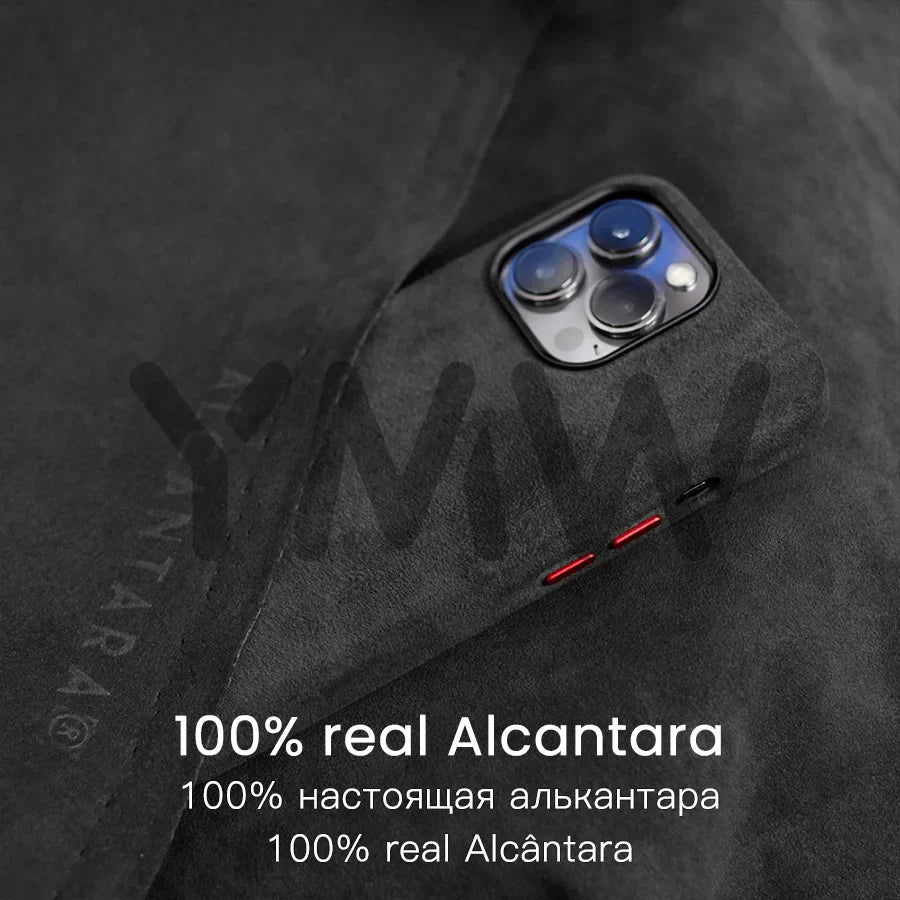 Vazico Magnetic ALCANTARA Case for iPhone 15 Pro Max 14 13 12 mini Luxury Artificial Leather Supercar Suede Phone Cases Cover