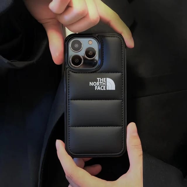 Vazico The North Face Puffer Edition Black Bumper Back Case For Iphone 11, 12, 13, 14, 15 Series